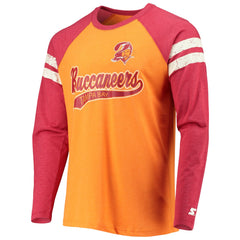 Tampa Bay Buccaneers Starter Throwback League Raglan Long Sleeve Tri-Blend T-Shirt Orange/Red | NFL