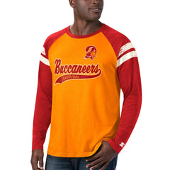 Tampa Bay Buccaneers Starter Throwback League Raglan Long Sleeve Tri-Blend T-Shirt Orange/Red | NFL