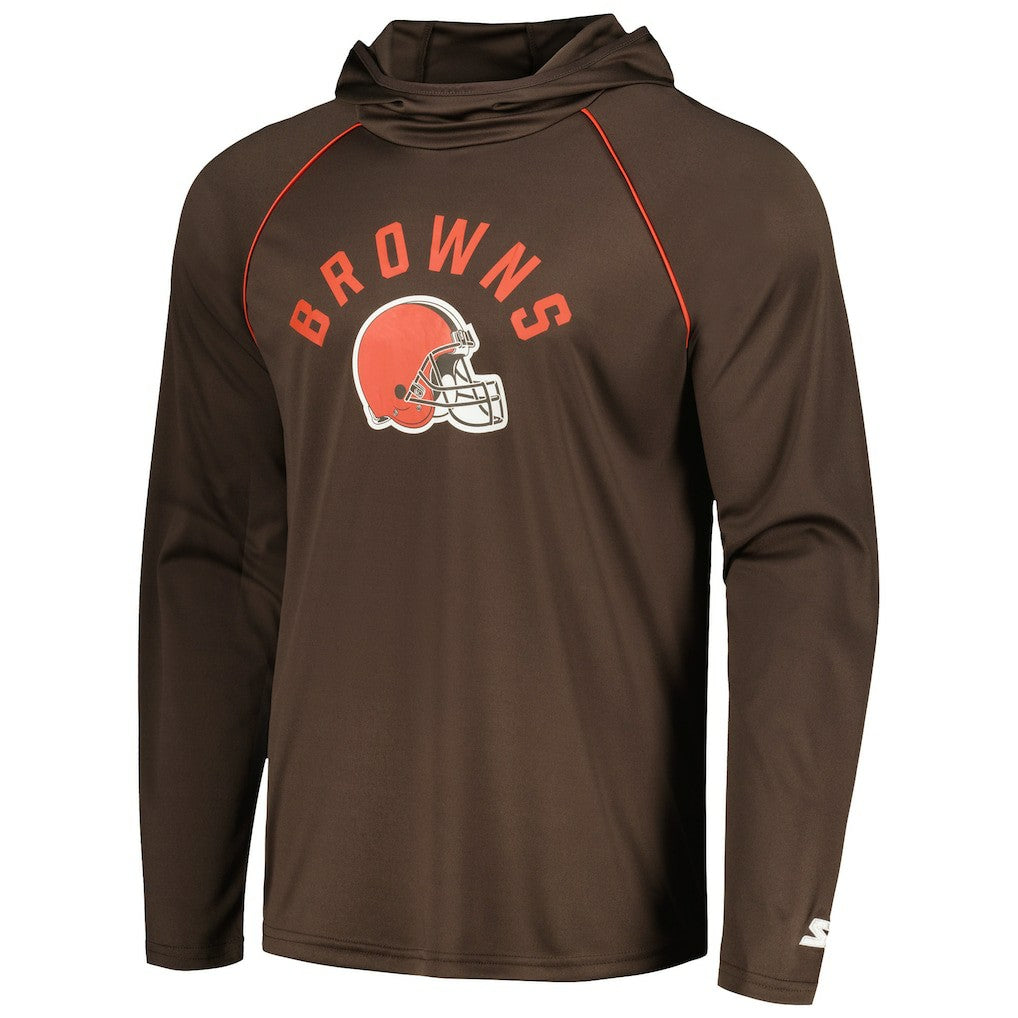 Cleveland Browns Starter Raglan Long Sleeve Hoodie T-Shirt Brown | NFL