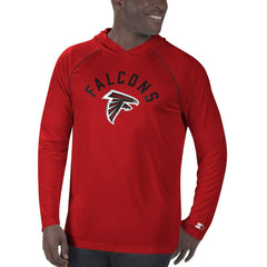 Atlanta Falcons Starter Raglan Long Sleeve Hoodie T-Shirt Red | NFL