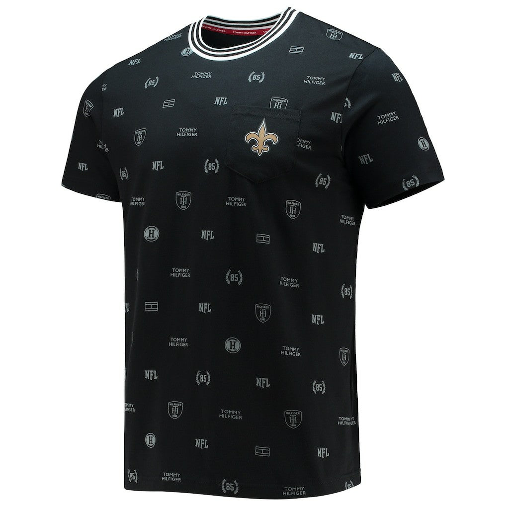New Orleans Saints Tommy Hilfiger Essential Pocket T-Shirt Black | NFL