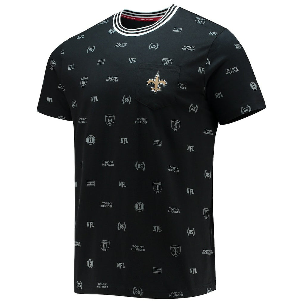 New Orleans Saints Tommy Hilfiger Essential Pocket T-Shirt Black | NFL