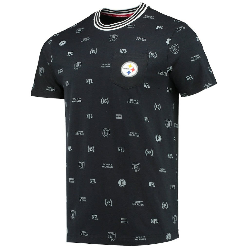 Pittsburgh Steelers Tommy Hilfiger Essential Pocket T-Shirt Black | NFL