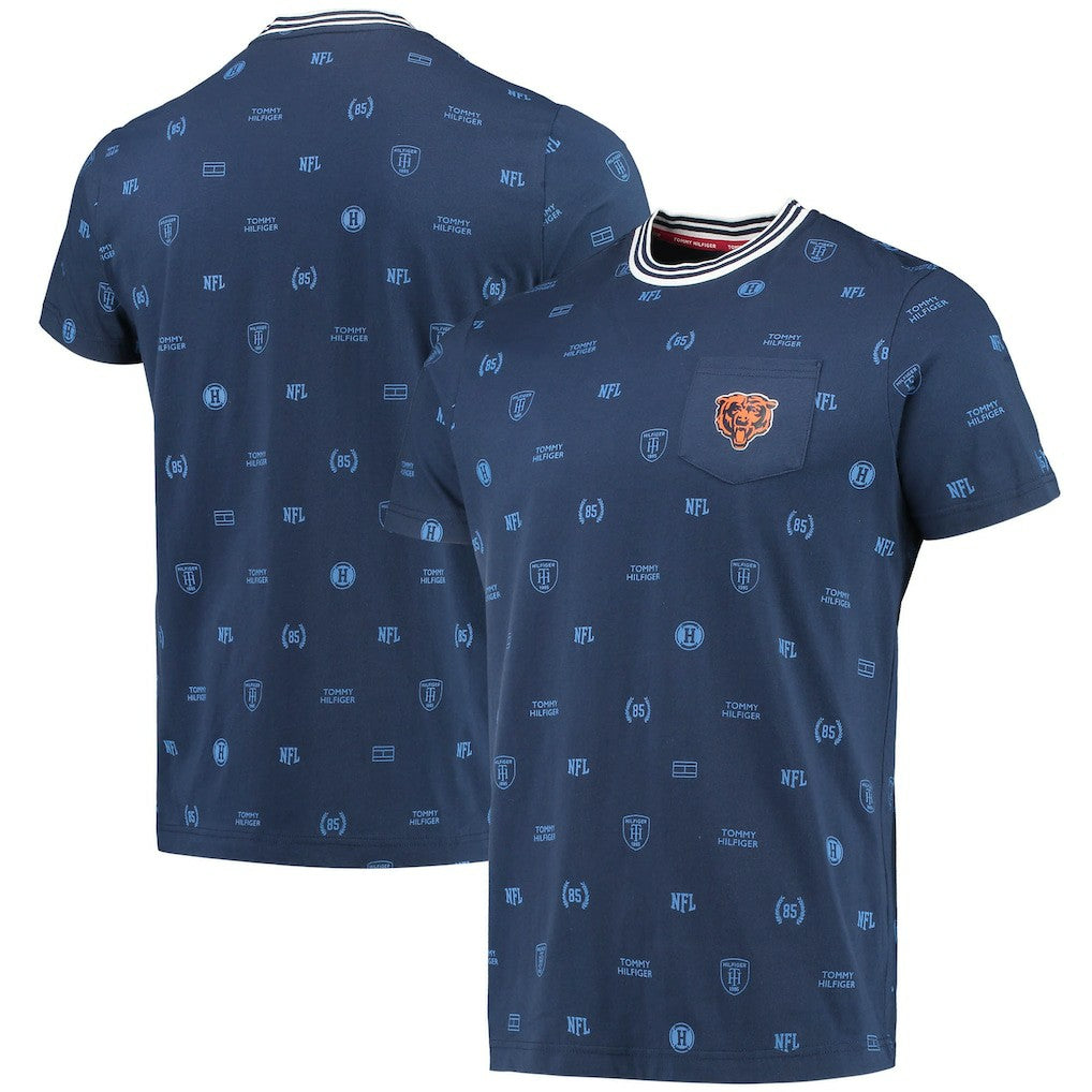 Chicago Bears Tommy Hilfiger Essential Pocket T-Shirt Navy | NFL