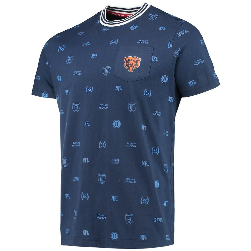 Chicago Bears Tommy Hilfiger Essential Pocket T-Shirt Navy | NFL
