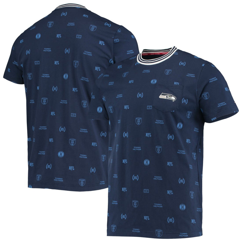 Seattle Seahawks Tommy Hilfiger Essential Pocket T-Shirt College Navy | NFL