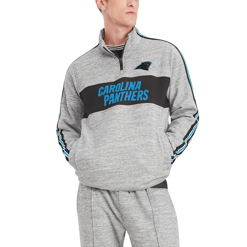 Carolina Panthers Tommy Hilfiger Mario Quarter-Zip Jacket Heathered Gray | NFL