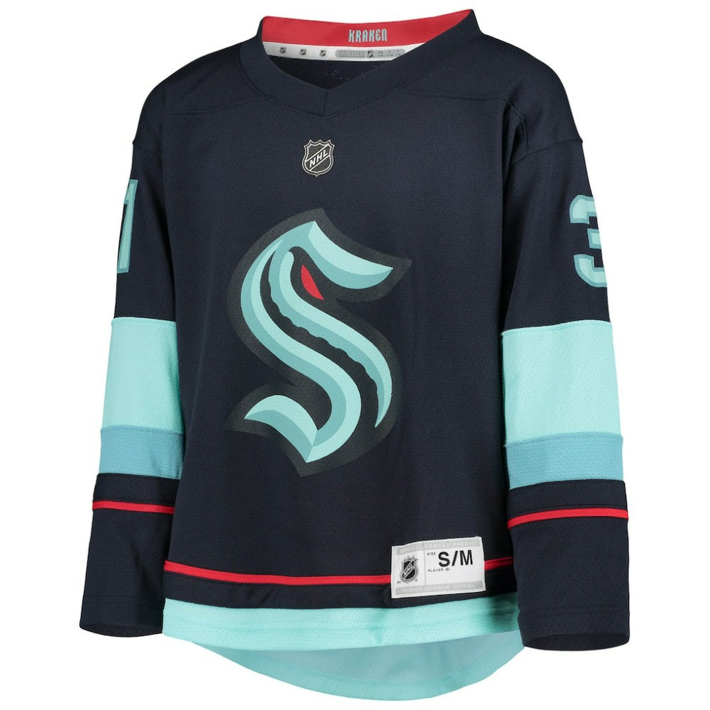 Philipp Grubauer Seattle Kraken Youth Home Replica Player Jersey - Deep Sea Blue - NHL