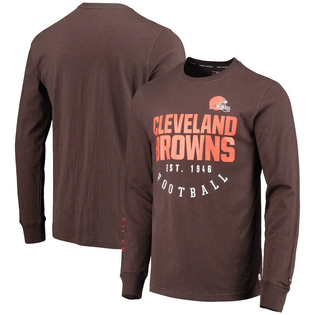 Cleveland Browns Tommy Hilfiger Peter Long Sleeve T-Shirt Brown | NFL