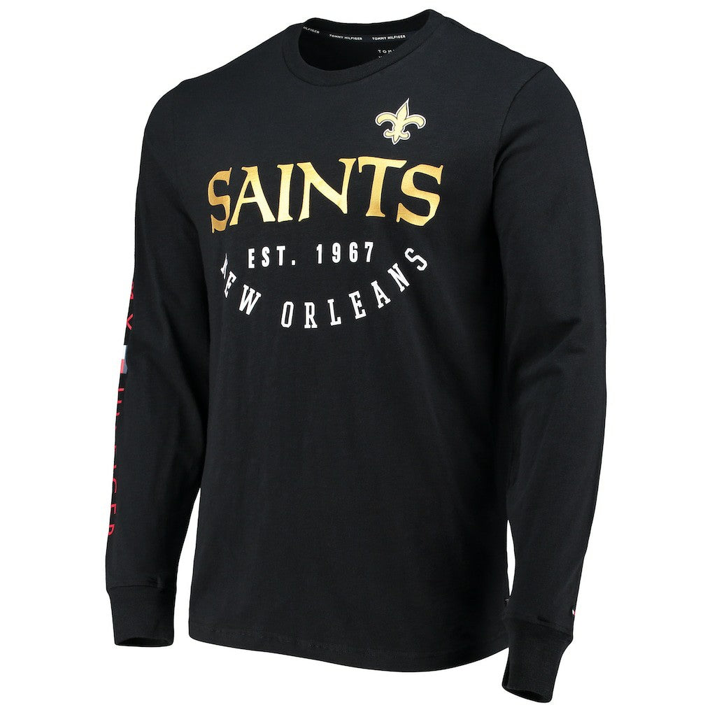 New Orleans Saints Tommy Hilfiger Peter Long Sleeve T-Shirt Black | NFL