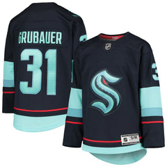 Philipp Grubauer Seattle Kraken Youth Home Premier Player Jersey - Deep Sea Blue - NHL