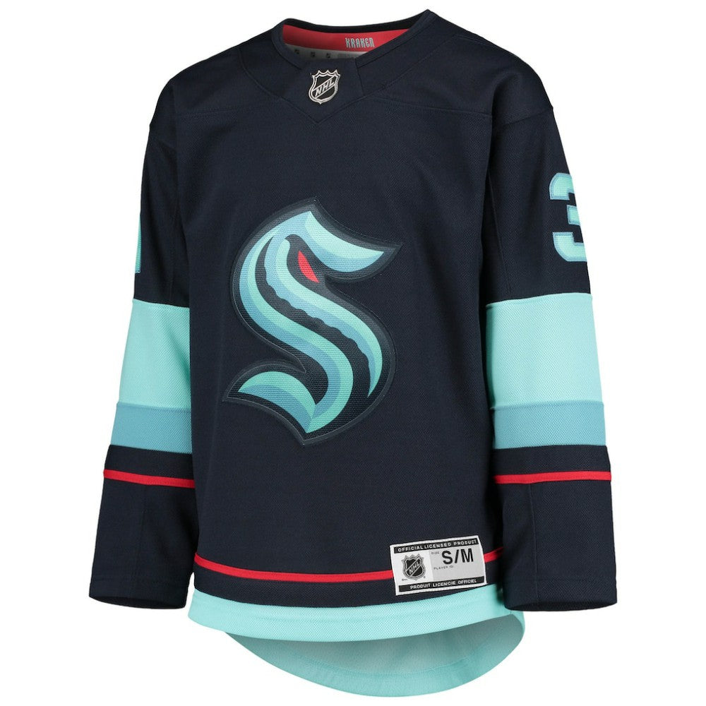 Philipp Grubauer Seattle Kraken Youth Home Premier Player Jersey - Deep Sea Blue - NHL