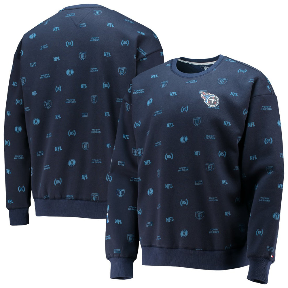 Tennessee Titans Tommy Hilfiger Reid Graphic Pullover Sweatshirt Navy | NFL