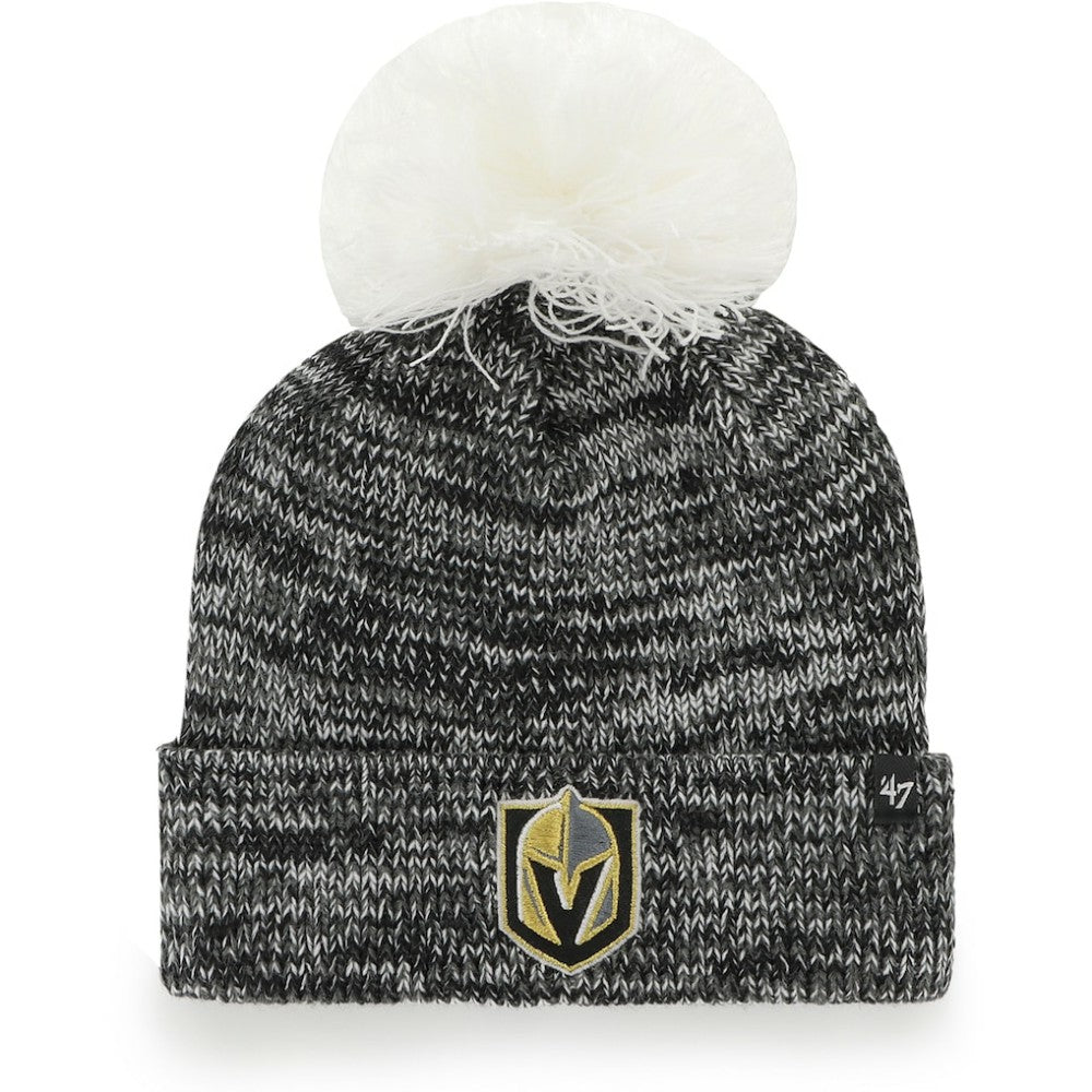 Vegas Golden Knights '47 Women's Triple Cross Cuffed Knit Hat with Pom - Gray - NHL