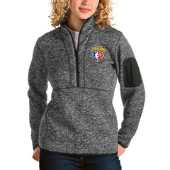 Cleveland Cavaliers Antigua Women's NBA 75th Anniversary Fortune Quarter-Zip Pullover Jacket Heathered Charcoal - NBA