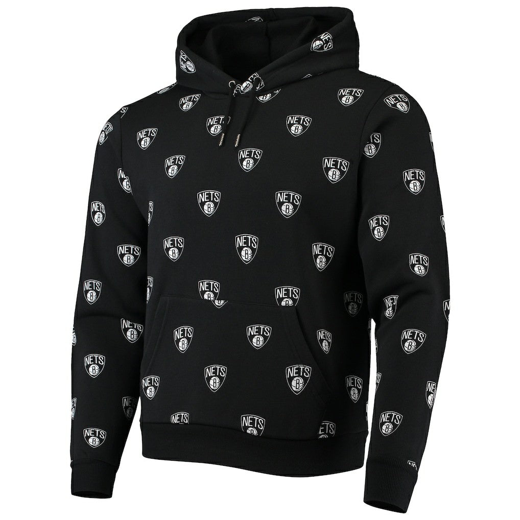 Brooklyn Nets The Wild Collective Unisex Allover Logo Pullover Hoodie Black - NBA