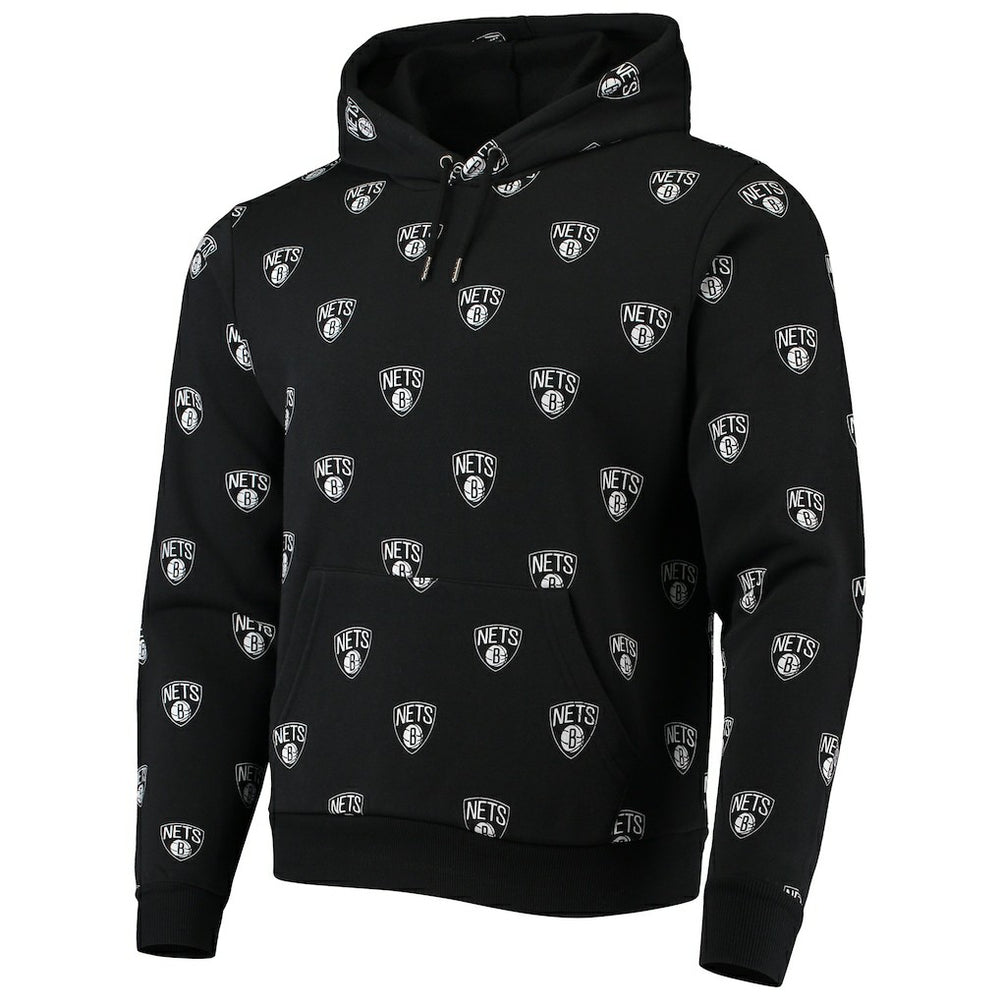Brooklyn Nets The Wild Collective Unisex Allover Logo Pullover Hoodie Black - NBA