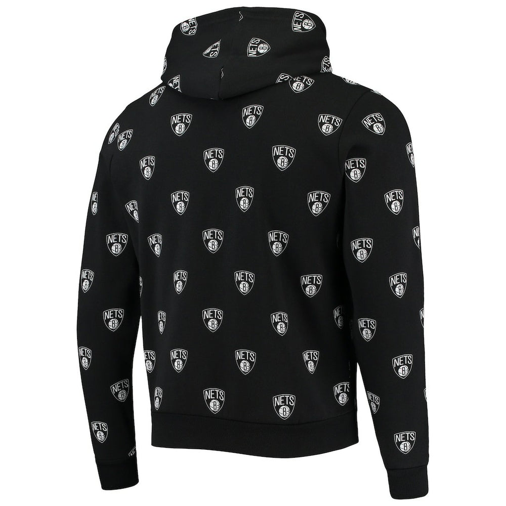 Brooklyn Nets The Wild Collective Unisex Allover Logo Pullover Hoodie Black - NBA