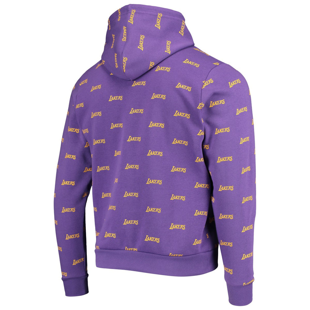Los Angeles Lakers The Wild Collective Unisex Allover Logo Pullover Hoodie Purple - NBA