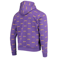 Los Angeles Lakers The Wild Collective Unisex Allover Logo Pullover Hoodie Purple - NBA