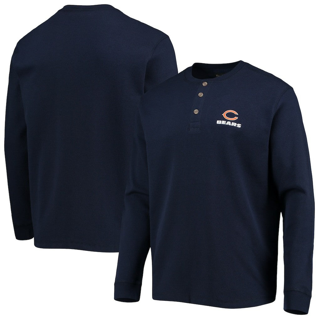 Chicago Bears Dunbrooke Logo Maverick Thermal Henley Long Sleeve T-Shirt Navy | NFL