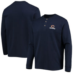 Chicago Bears Dunbrooke Logo Maverick Thermal Henley Long Sleeve T-Shirt Navy | NFL