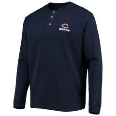 Chicago Bears Dunbrooke Logo Maverick Thermal Henley Long Sleeve T-Shirt Navy | NFL