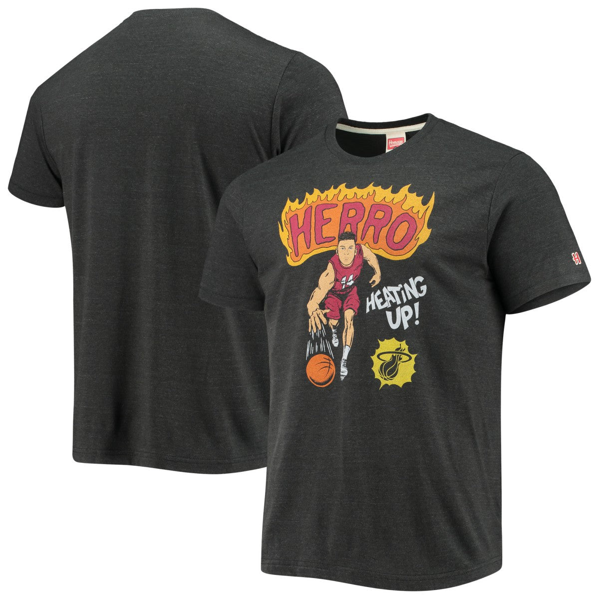 Tyler Herro Miami Heat Homage Comic Book Player Tri-Blend T-Shirt Charcoal - NBA