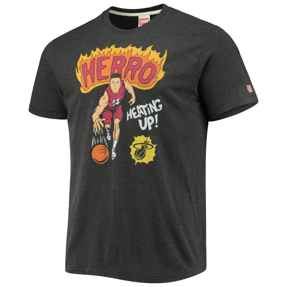 Tyler Herro Miami Heat Homage Comic Book Player Tri-Blend T-Shirt Charcoal - NBA