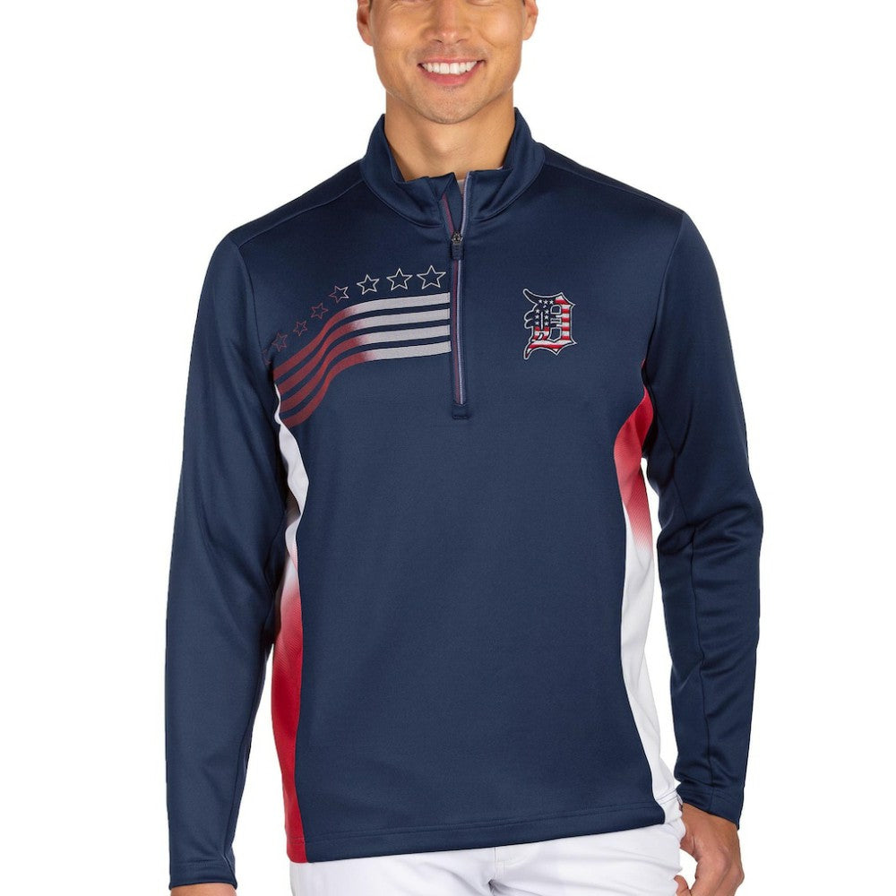 Detroit Tigers Antigua Liberty Quarter-Zip Pullover Jacket - MLB