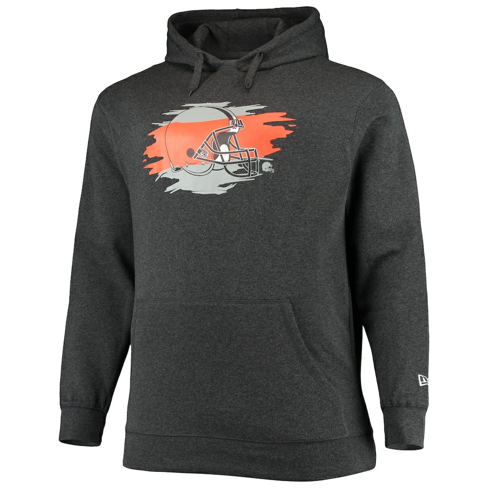 Cleveland Browns New Era Big & Tall Primary Logo Pullover Hoodie Charcoal | NFL