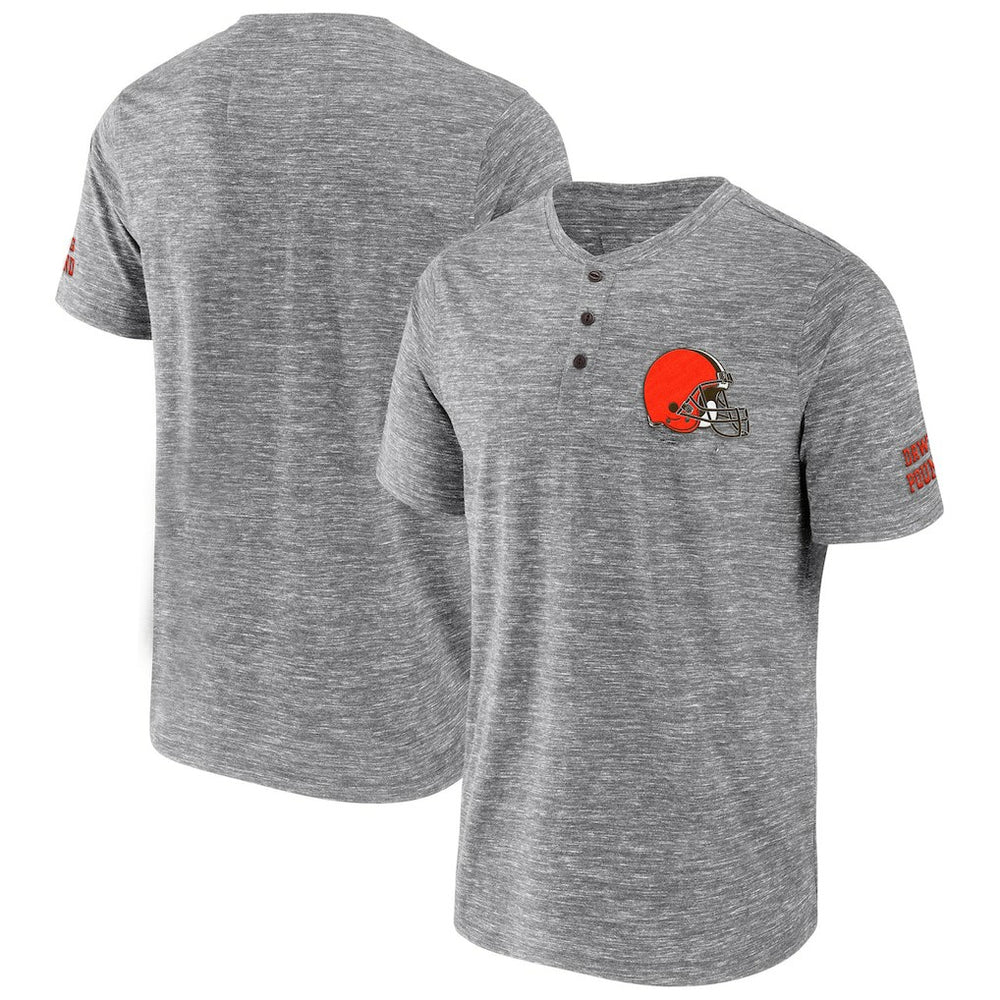 Cleveland Browns NFL x Darius Rucker Collection Slub Henley T-Shirt Heathered Gray | Fanatics