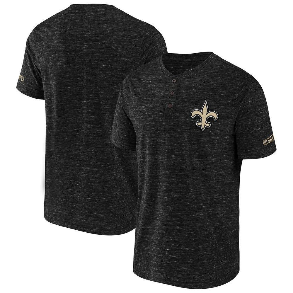 New Orleans Saints NFL x Darius Rucker Collection Slub Henley T-Shirt Black | Fanatics