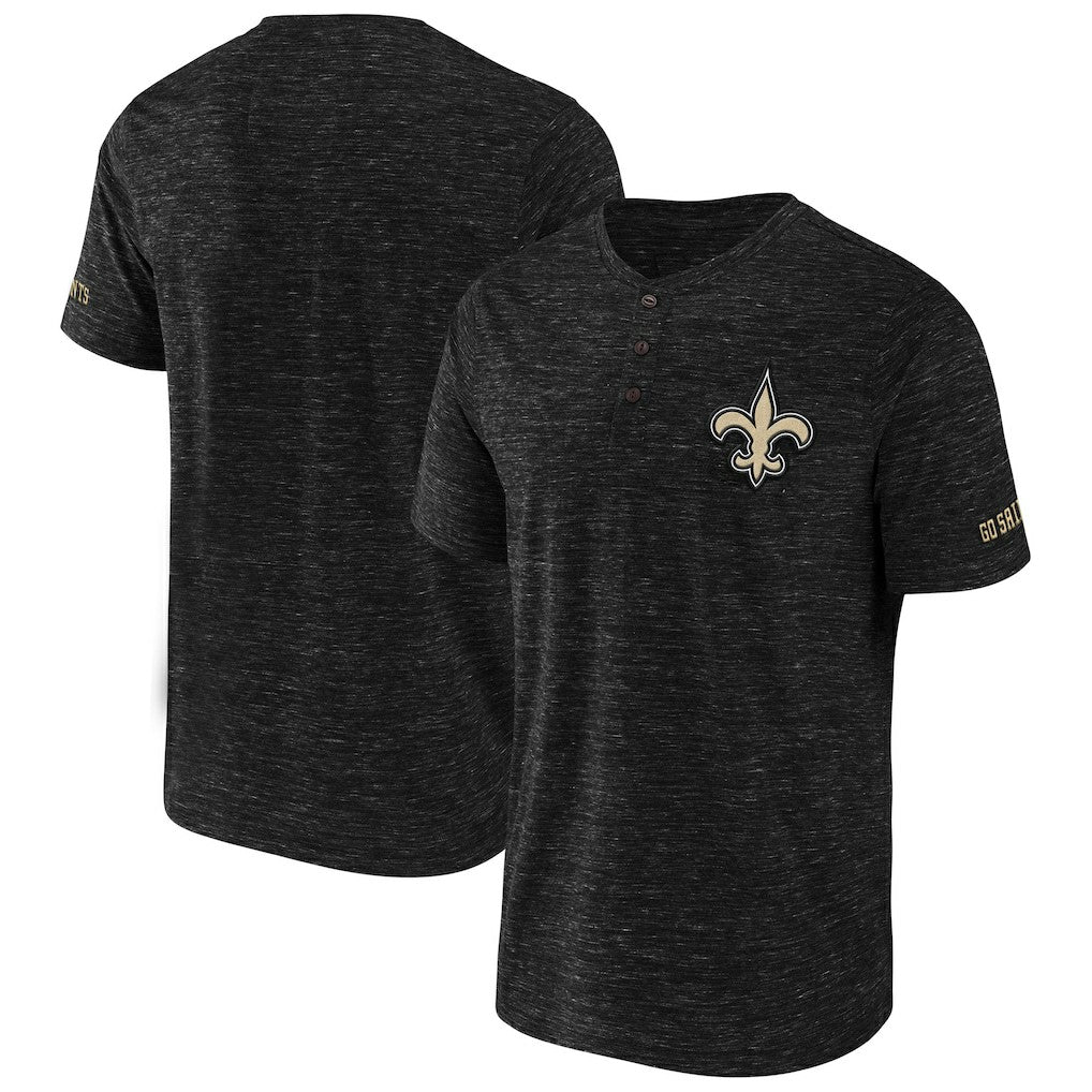 New Orleans Saints NFL x Darius Rucker Collection Slub Henley T-Shirt Black | Fanatics
