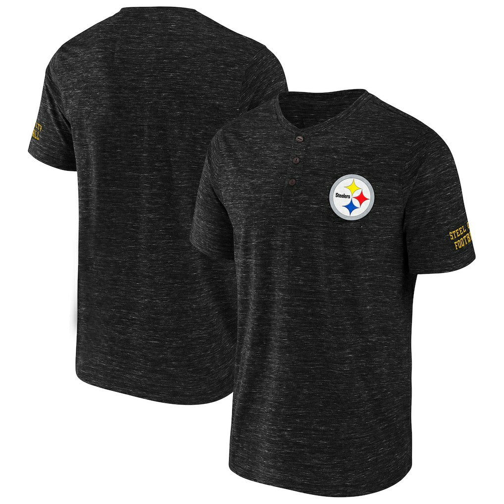 Pittsburgh Steelers NFL x Darius Rucker Collection Slub Henley T-Shirt Black | Fanatics
