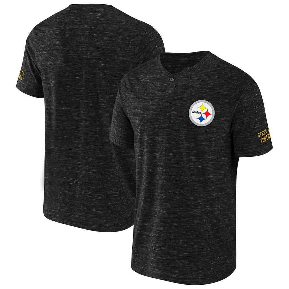 Pittsburgh Steelers NFL x Darius Rucker Collection Slub Henley T-Shirt Black | Fanatics