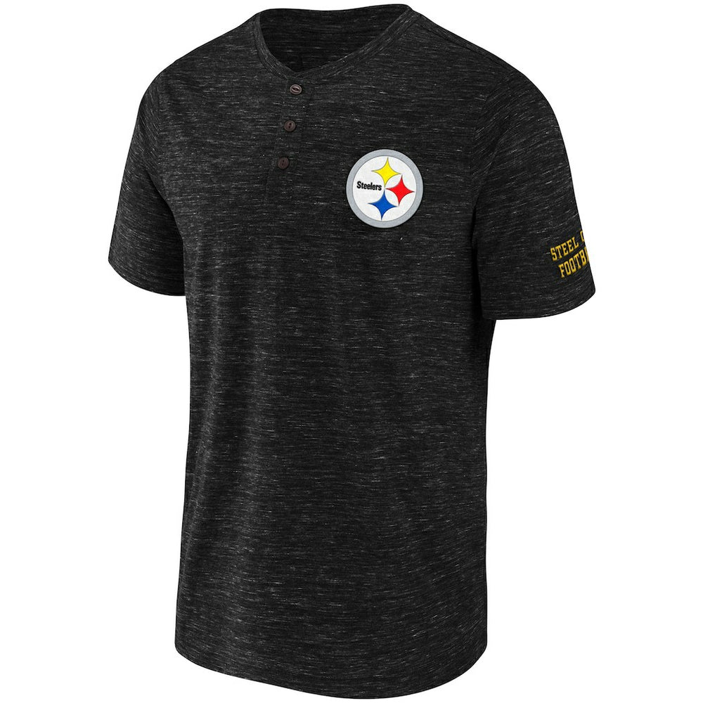 Pittsburgh Steelers NFL x Darius Rucker Collection Slub Henley T-Shirt Black | Fanatics