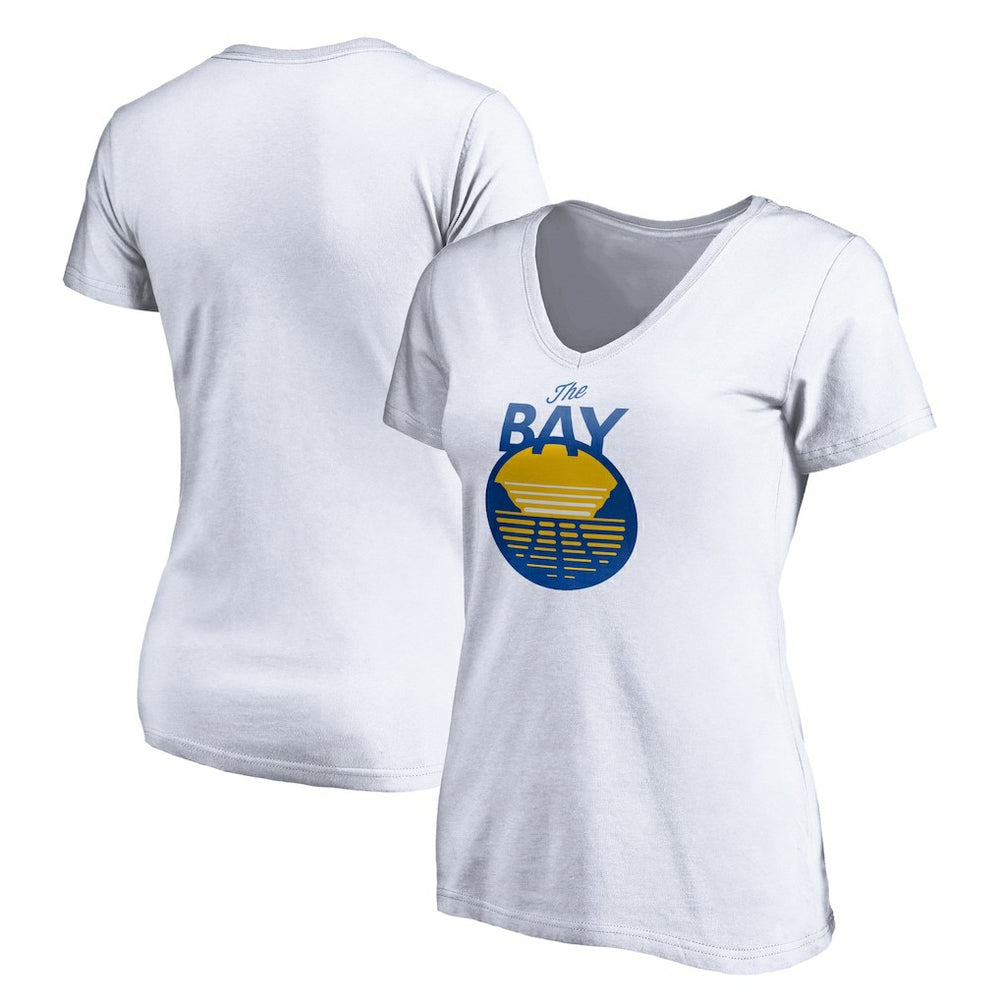 Golden State Warriors Women's The Bay Logo V-Neck T-Shirt White - NBA