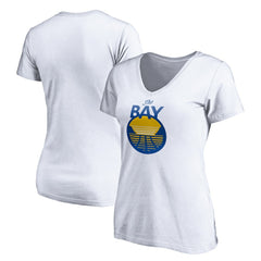 Golden State Warriors Women's The Bay Logo V-Neck T-Shirt White - NBA