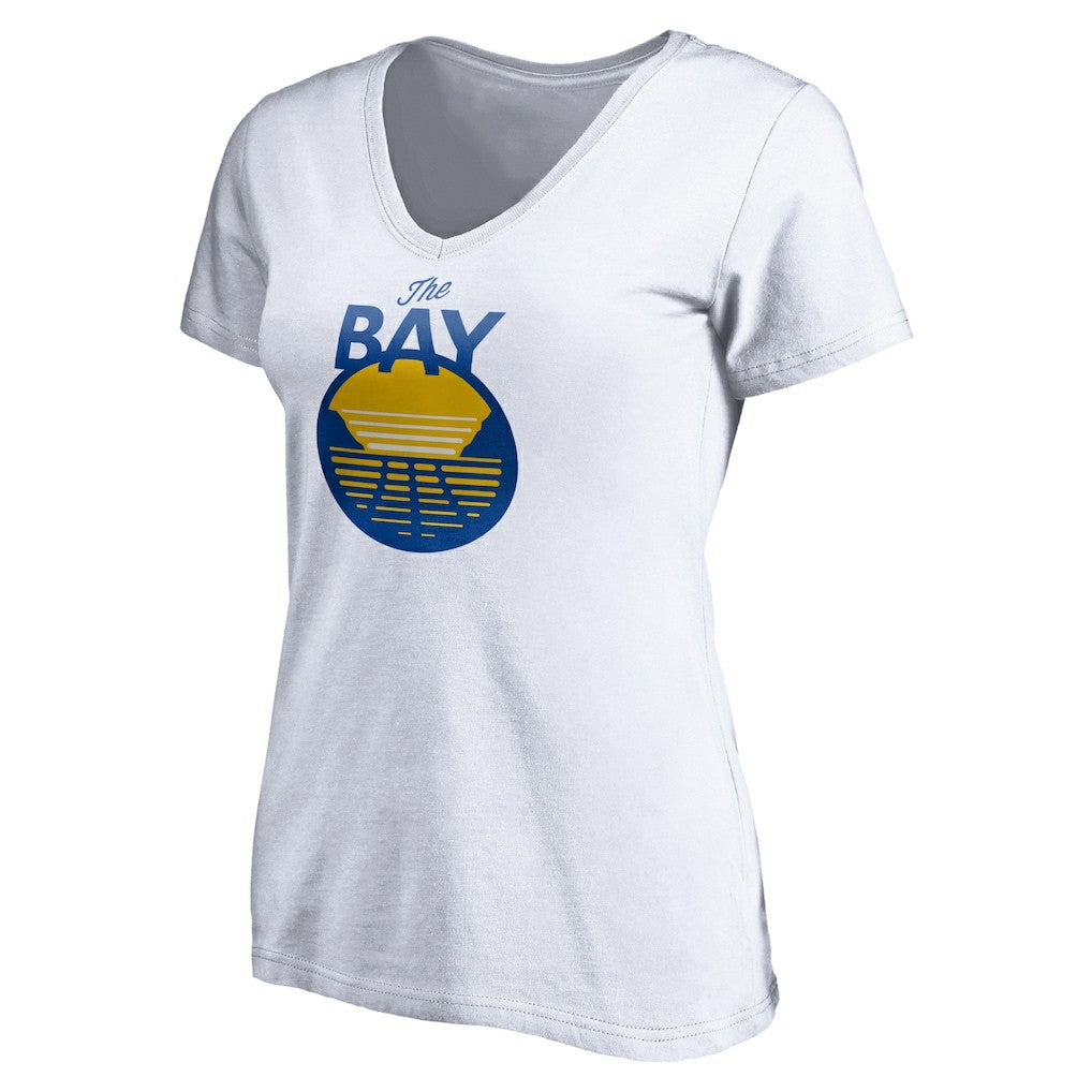 Golden State Warriors Women's The Bay Logo V-Neck T-Shirt White - NBA