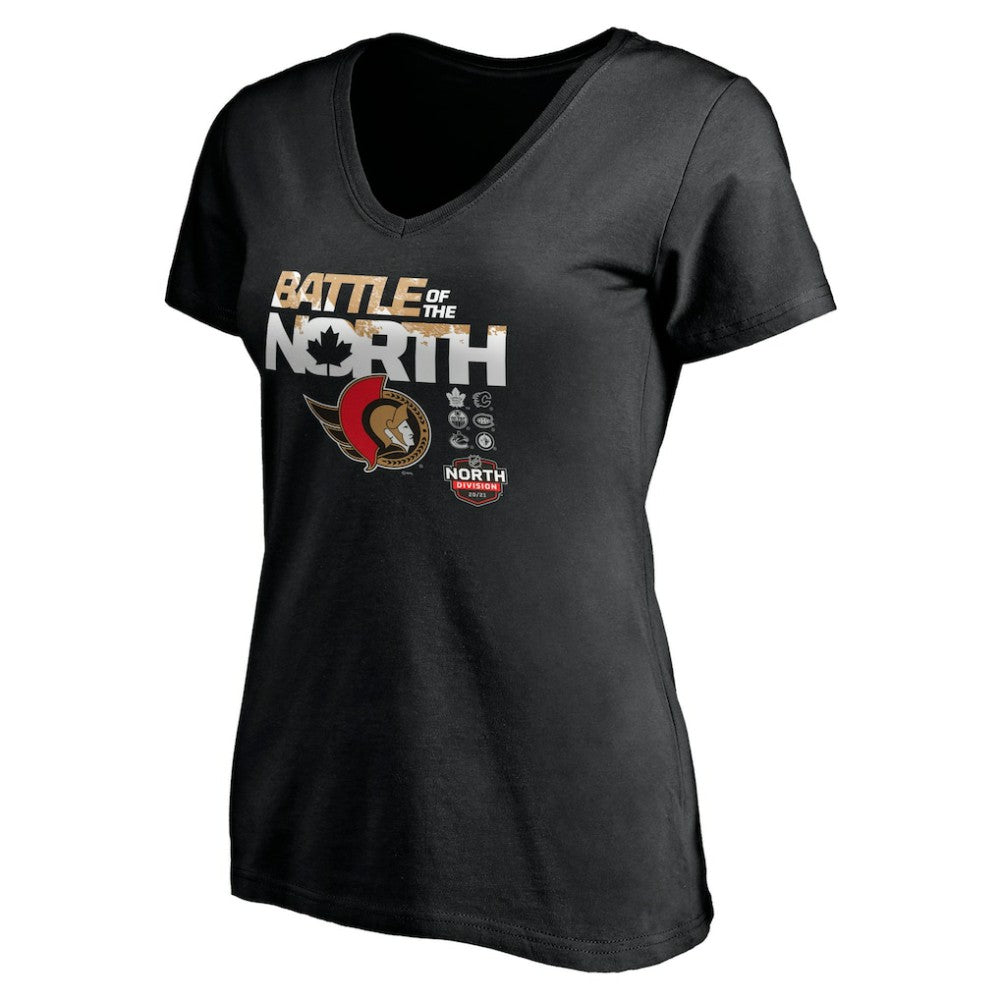 Ottawa Senators Women's Battle of the North V-Neck T-Shirt - Black - NHL