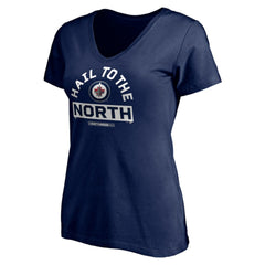 Winnipeg Jets Women's Hail to the North V-Neck T-Shirt - Navy - NHL