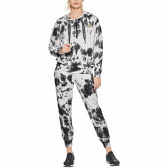 Los Angeles Chargers DKNY Sport Women's Dakota Oversized Tie-Dye Half-Zip Hoodie White/Black | NFL