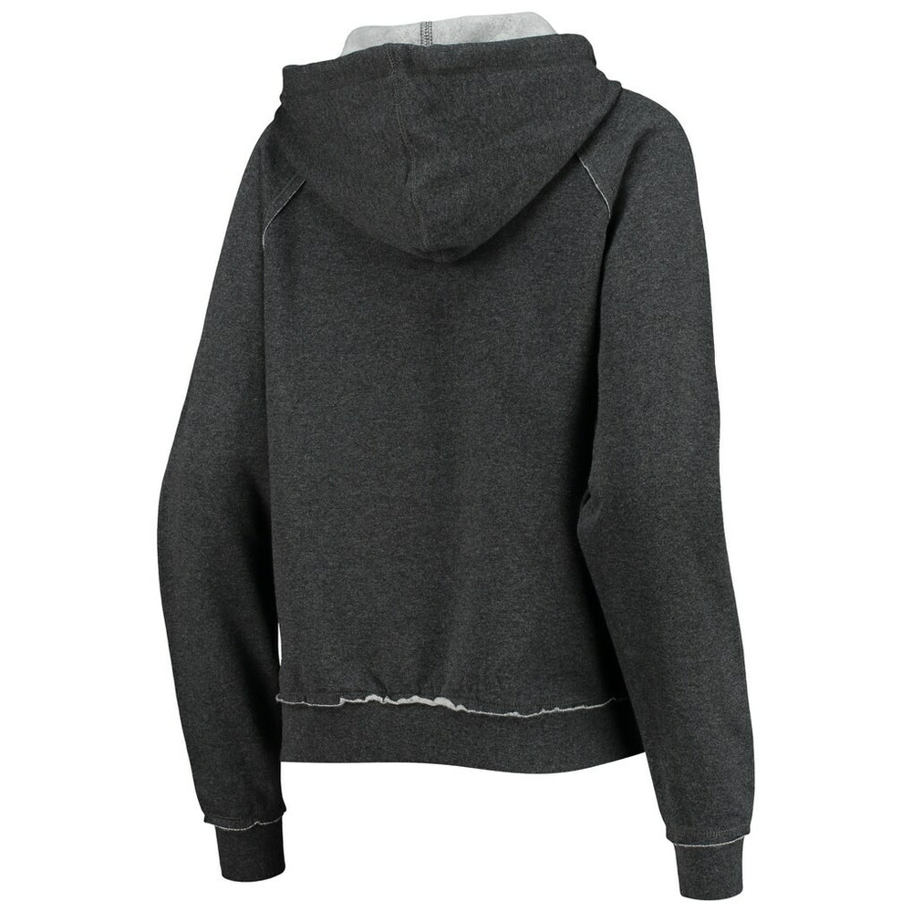 New Orleans Saints New Era Women's Script Fleece Raglan Pullover Hoodie Charcoal | NFL