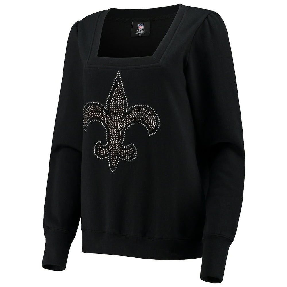 New Orleans Saints Cuce Women's Winners Square Neck Pullover Sweatshirt Black | NFL