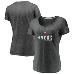San Francisco 49ers Women's League Leader Space Dye V-Neck T-Shirt Charcoal | Fanatics