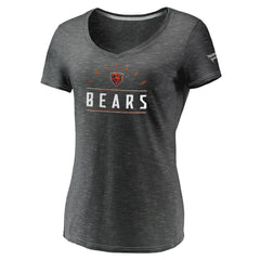 Chicago Bears Women's League Leader Space Dye V-Neck T-Shirt Charcoal | Fanatics