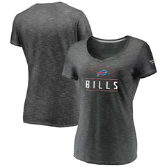 Buffalo Bills Women's League Leader Space Dye V-Neck T-Shirt Charcoal | Fanatics