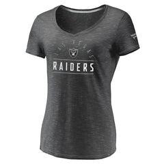 Las Vegas Raiders Women's League Leader Space Dye V-Neck T-Shirt Charcoal | Fanatics