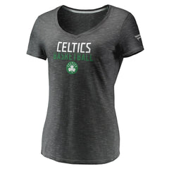 Boston Celtics Women's Double-Fade Space-Dye V-Neck T-Shirt Charcoal - NBA